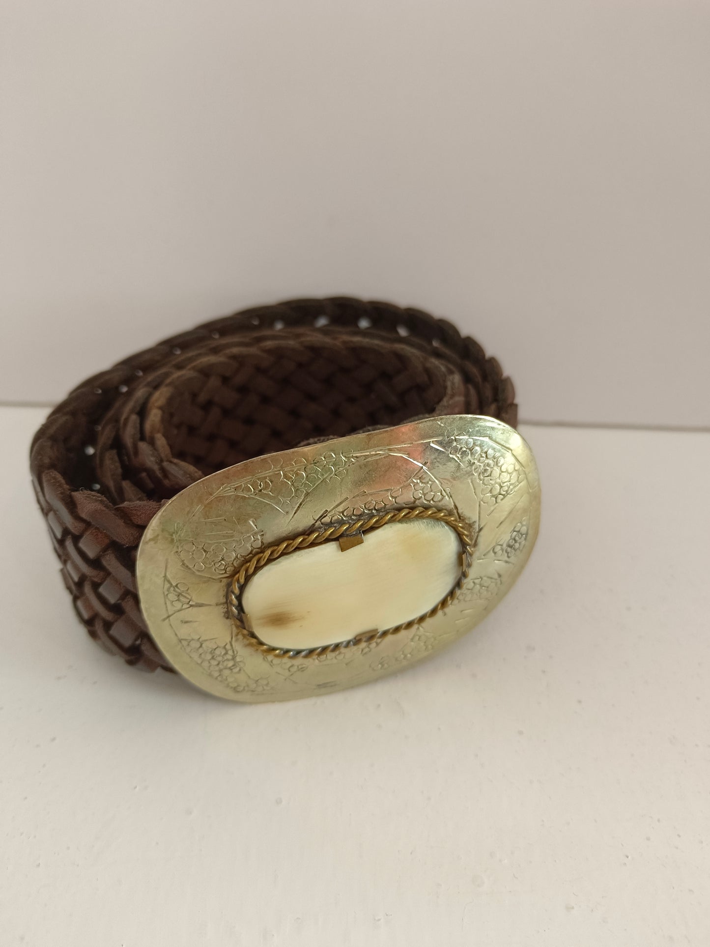 OTHERS. Brown braided belt