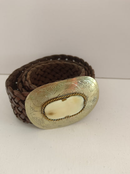 OTHERS. Brown braided belt