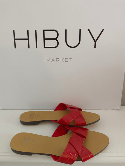 SFERA. Sandalias rojas planas T.37