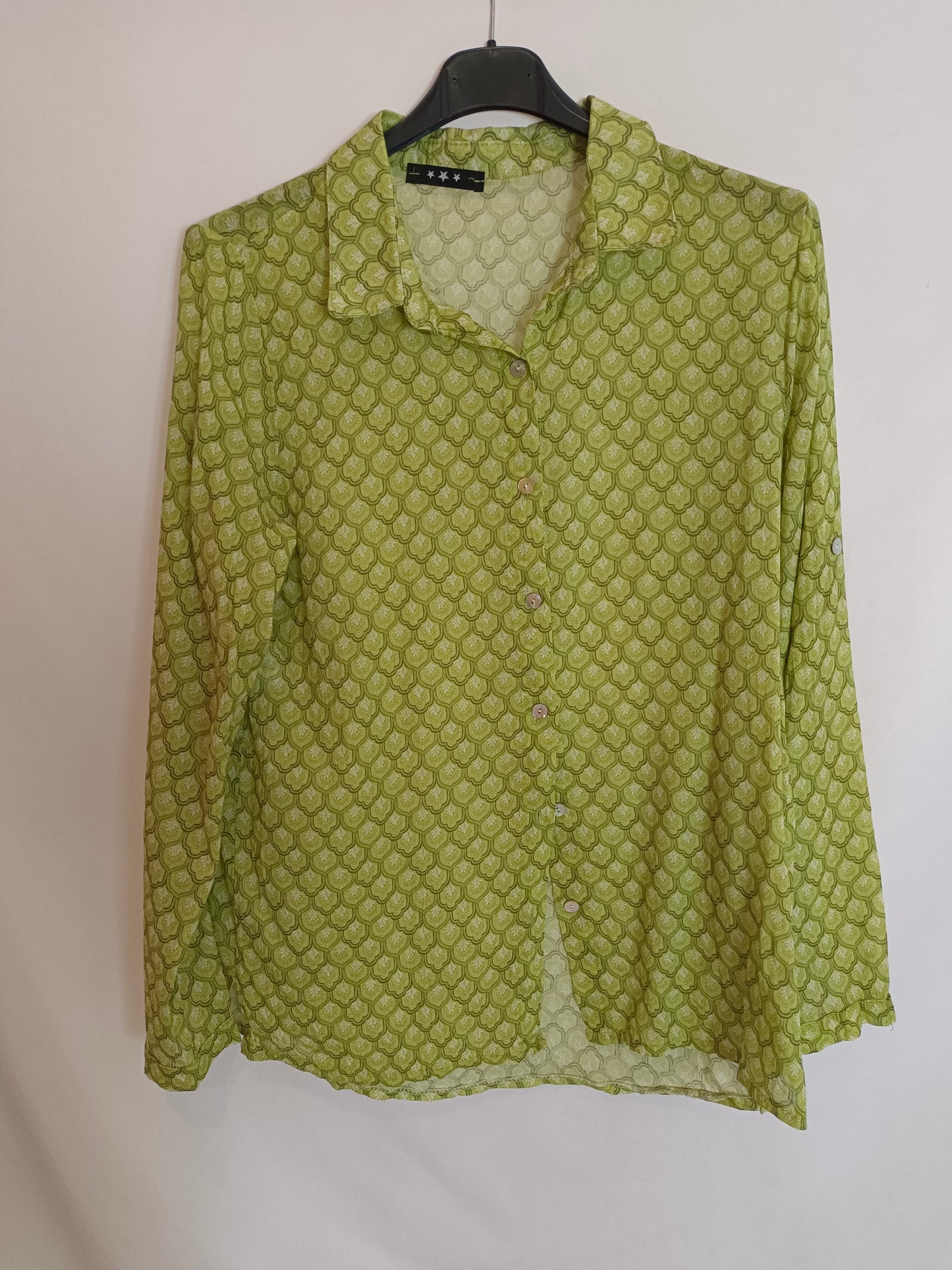 OTRAS. Blusa verde estampada TU(s)
