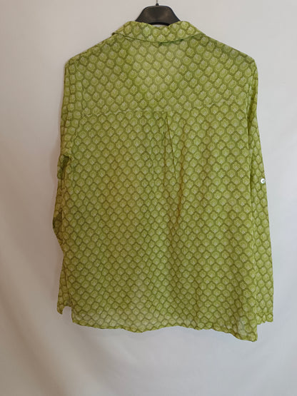 OTRAS. Blusa verde estampada TU(s)