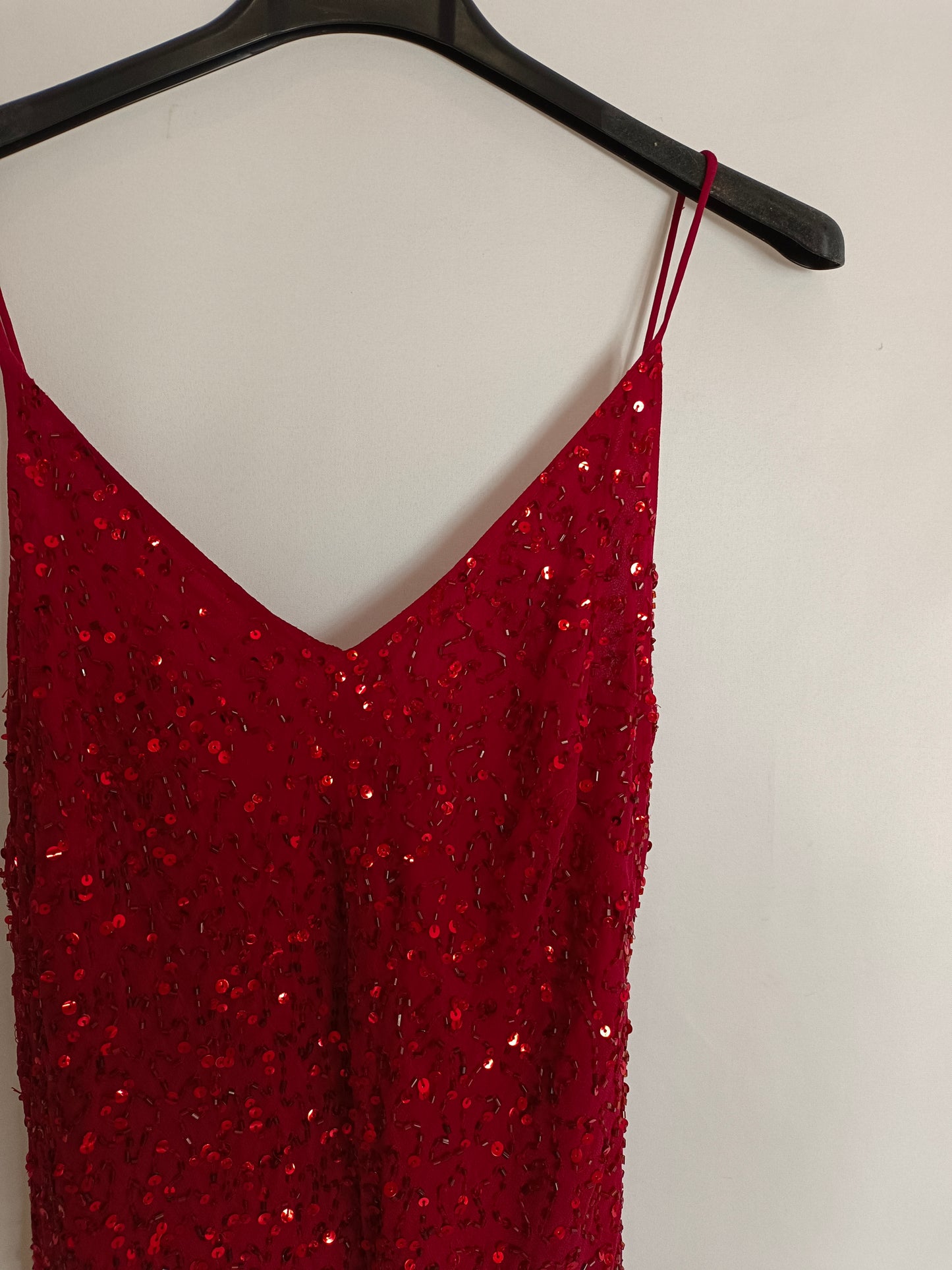 EASY WEAR. Red sequin dress, size 38