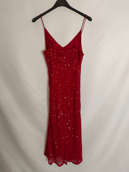 EASY WEAR. Red sequin dress, size 38
