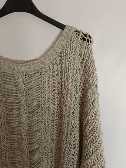 SECOND FEMALE. Beige knitted sweater Tm