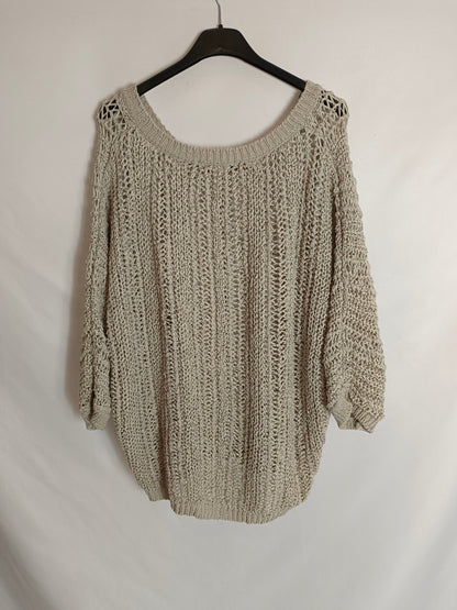 SECOND FEMALE. Beige knitted sweater Tm