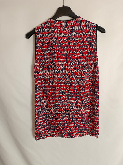 ZARA. Top estampado rojo T.xs