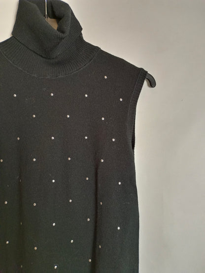 LIU JEANS. Top negro tachuelas T.u(S)