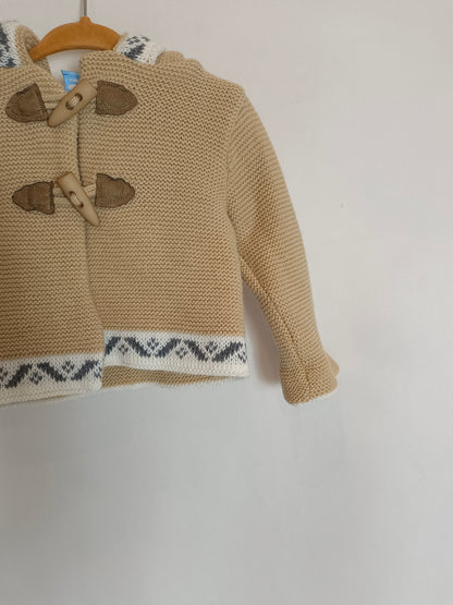 SARDON. Abrigo punto beige T. 6 meses