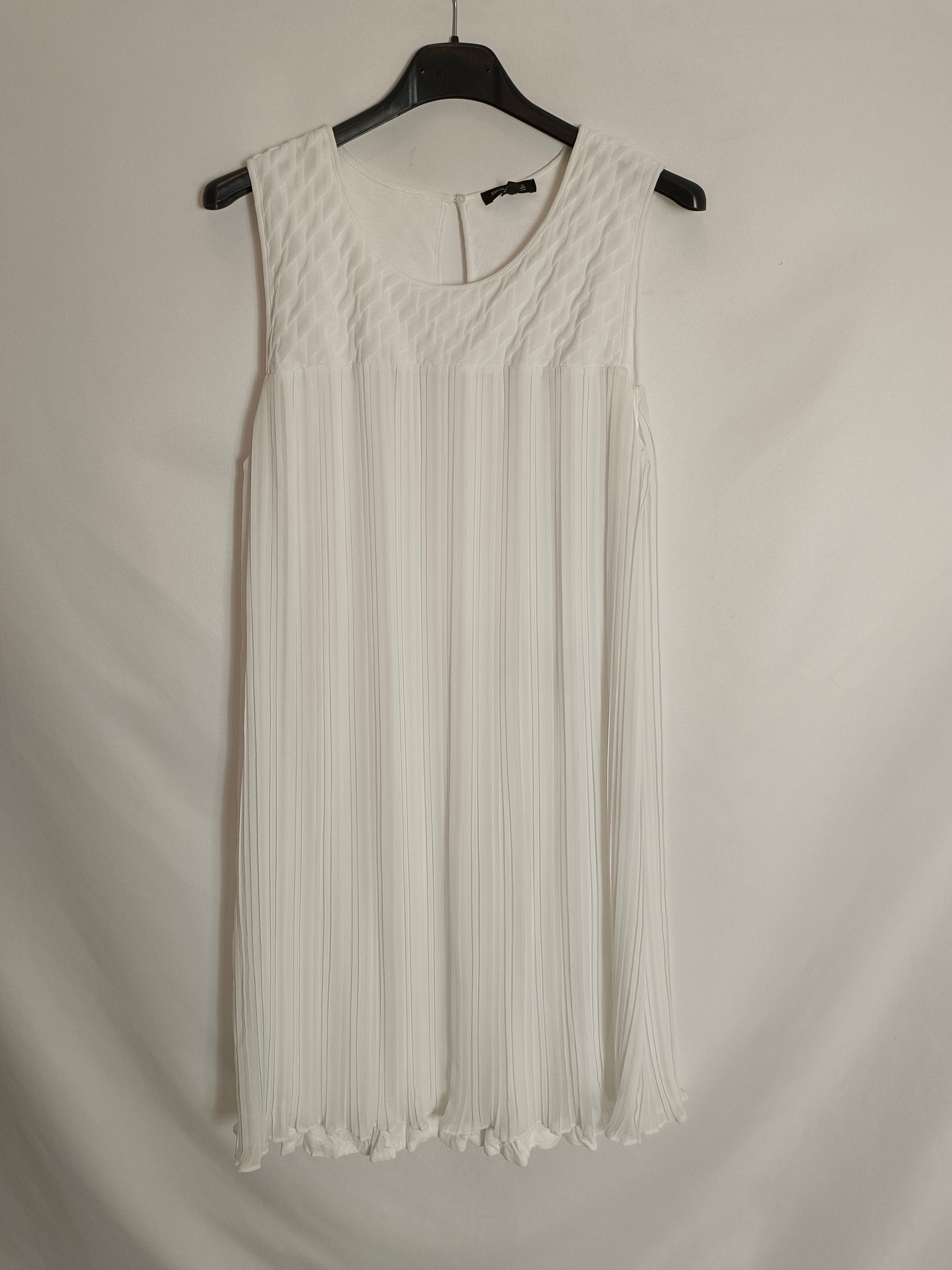 massimo dutti white pleated dress MASSIMO DUTTI Pleated Halterneck Dress in White