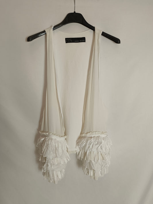 ZARA. Chaleco flecos T.s