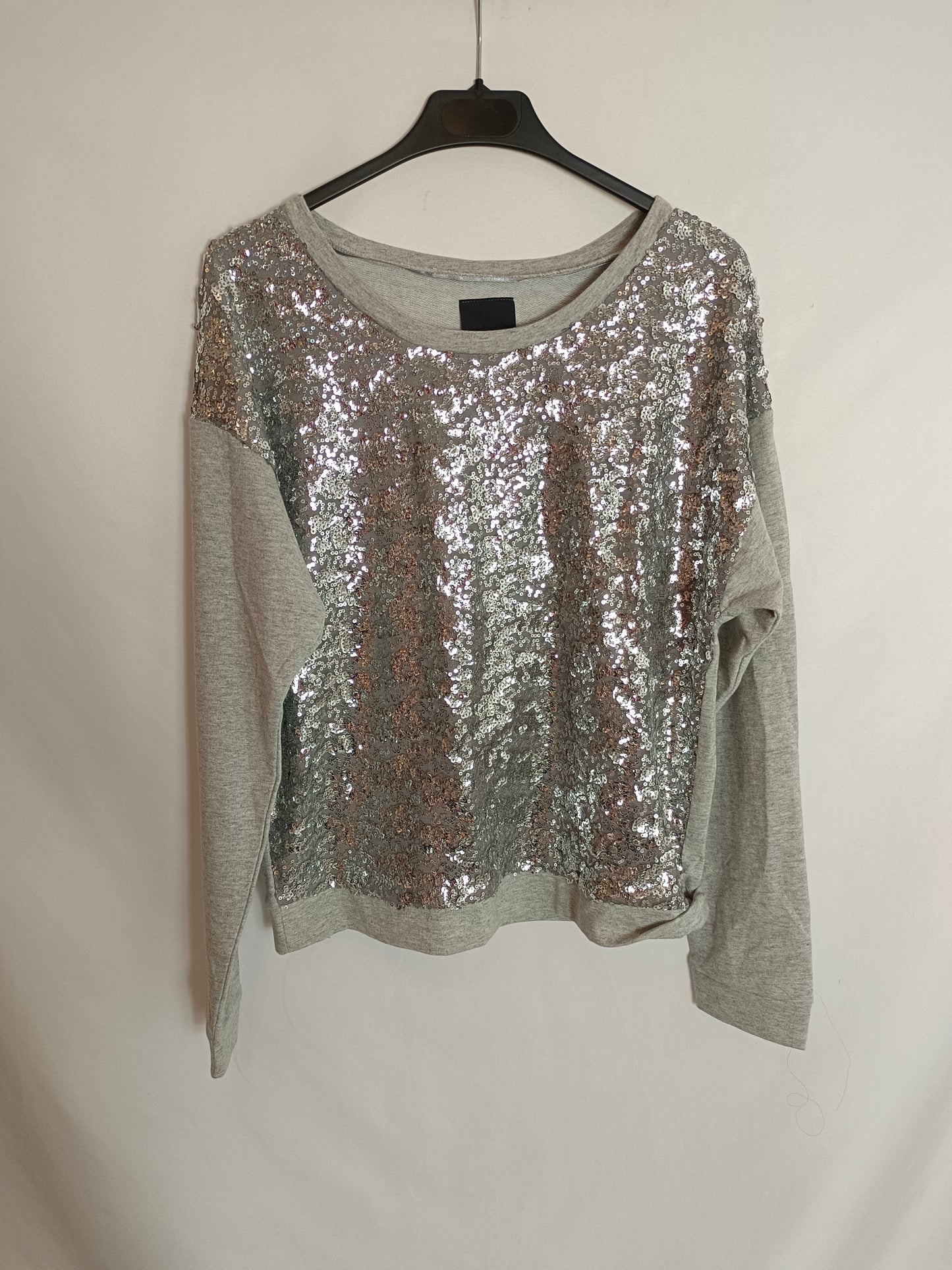 ICHI. Grey sequin sweatshirt Ts