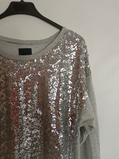 ICHI. Grey sequin sweatshirt Ts