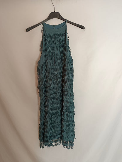 ZARA. Green fringed dress T.xs Hibuy market ZARA. Green fringed dress T.xs Hibuy market