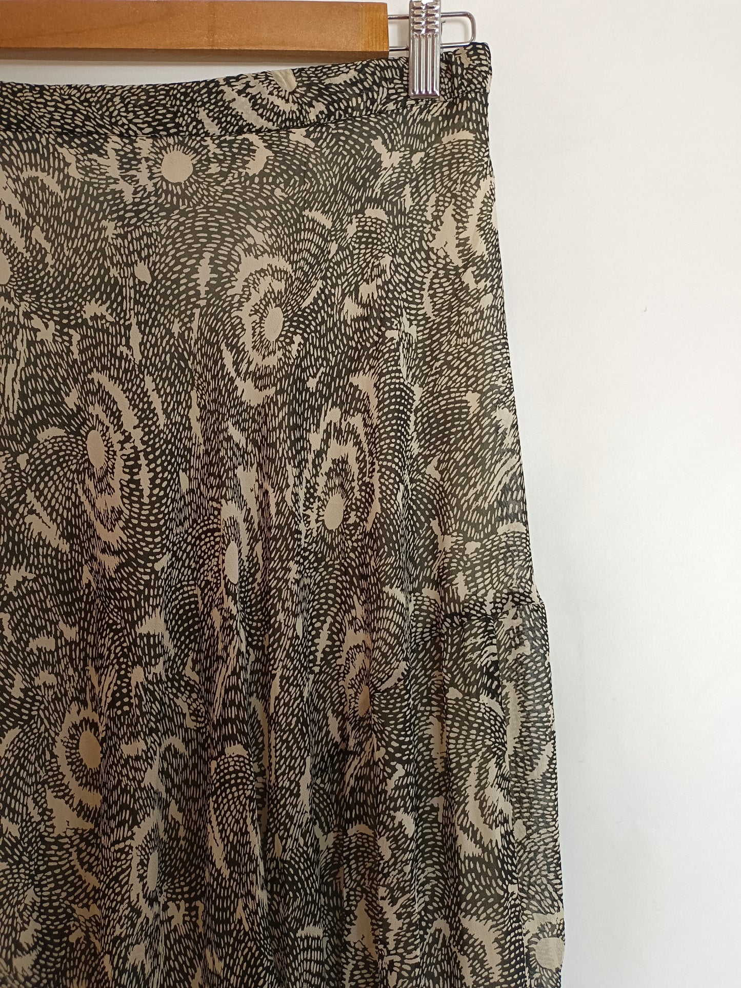 ZARA. Printed pleated skirt T.xs