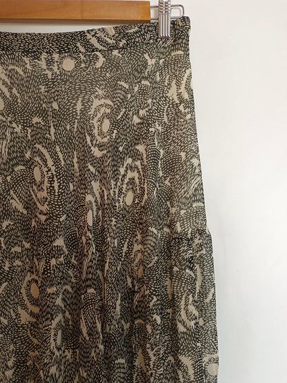 ZARA. Printed pleated skirt T.xs