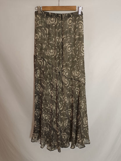 ZARA. Printed pleated skirt T.xs