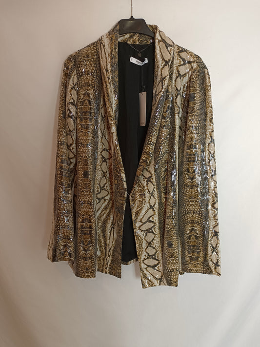 MANGO. Blazer print lentejuelas T.s