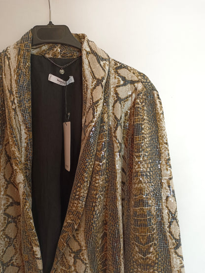 MANGO. Blazer print lentejuelas T.s