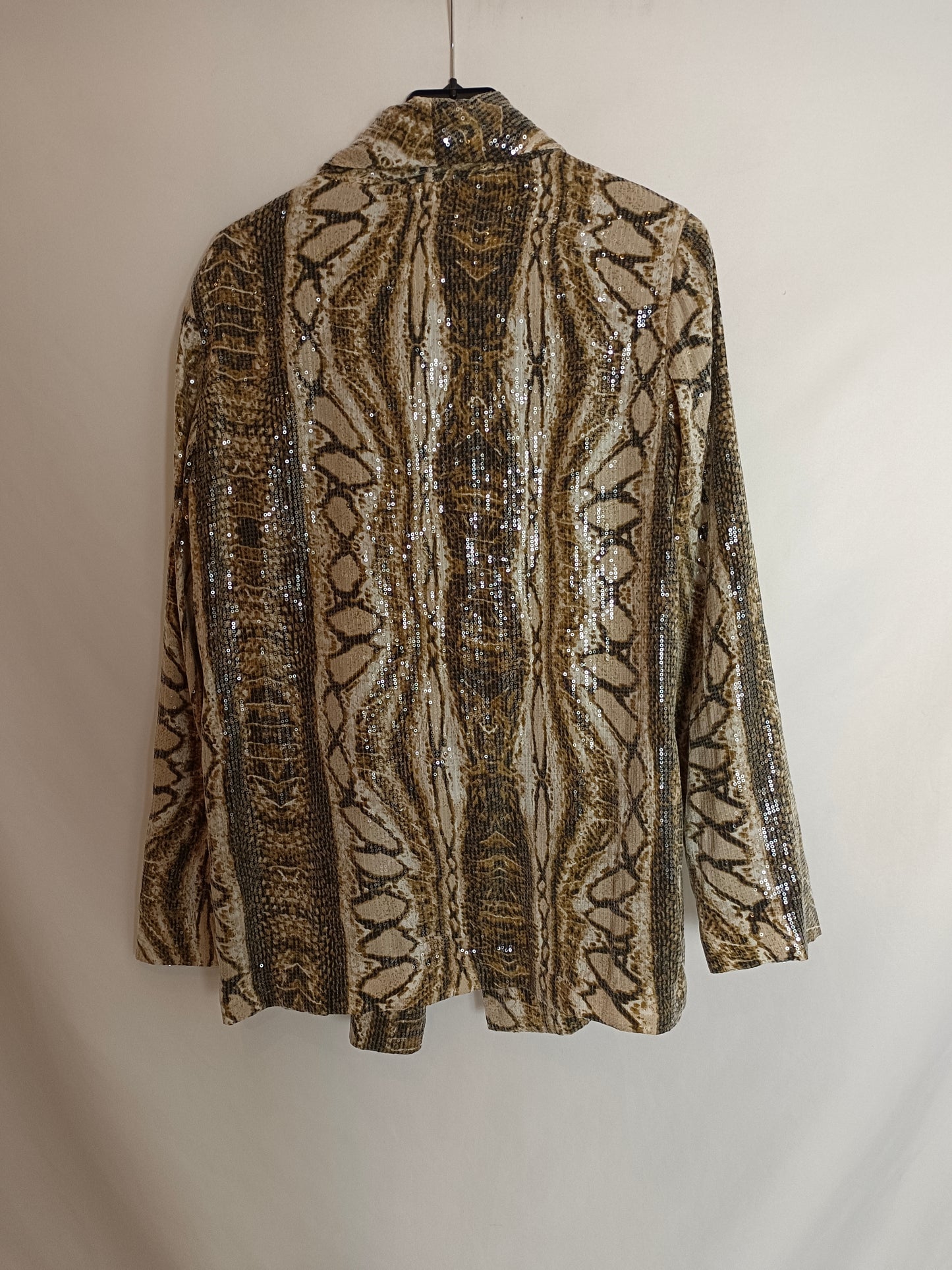 MANGO. Blazer print lentejuelas T.s