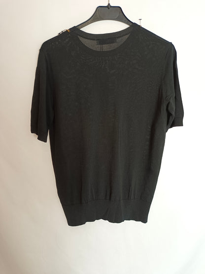 ZARA. Black coin knit top TM
