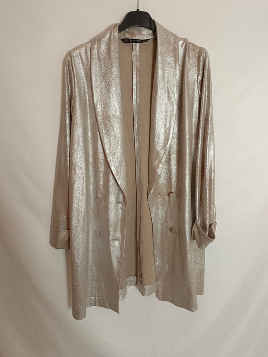 ZARA. Blazer ante plateada T.xs
