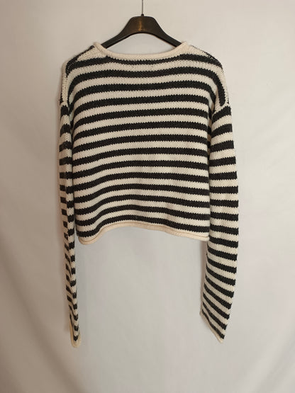 ZARA. Jersey cortito rayas T.L (M)
