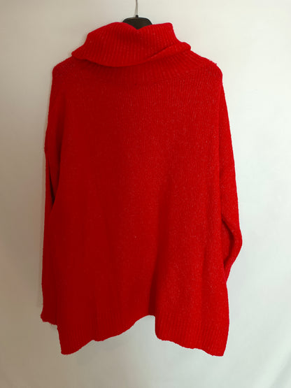 STRADIVARIUS. Jersey rojo cuello alto T.l