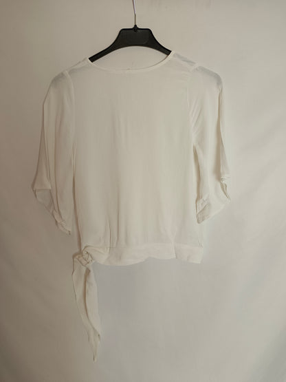 NICOLÍ. Top blanco cruzado lazada T.s