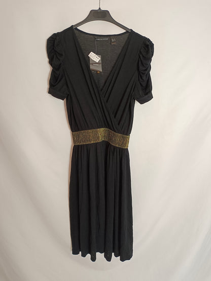 MANGO. Black Stretch Ts Dress