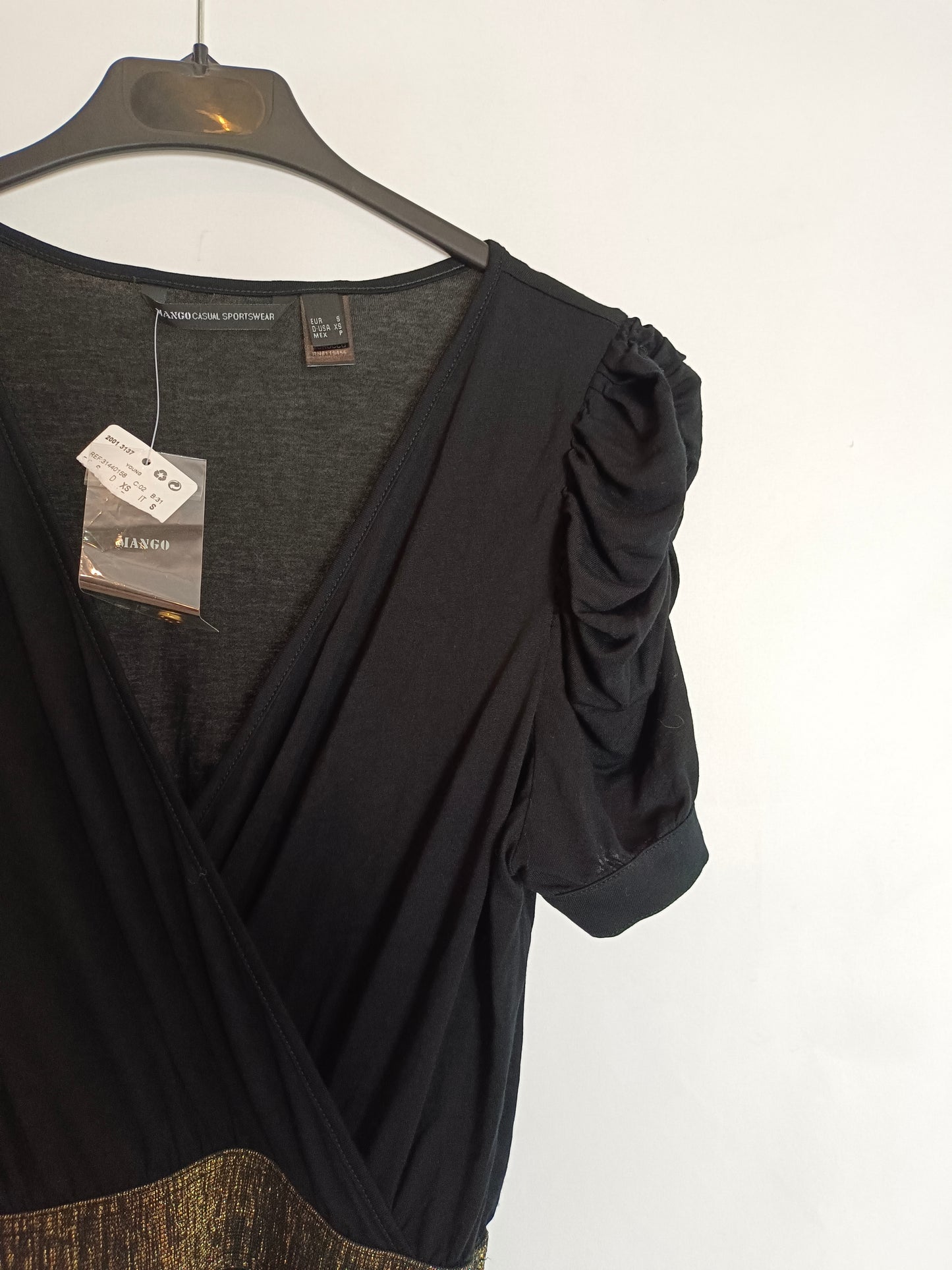 MANGO. Black Stretch Ts Dress