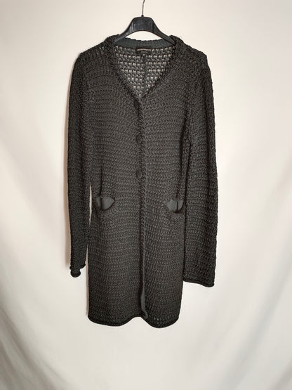 EMPORIO ARMANI. Cárdigan negro punto T.44