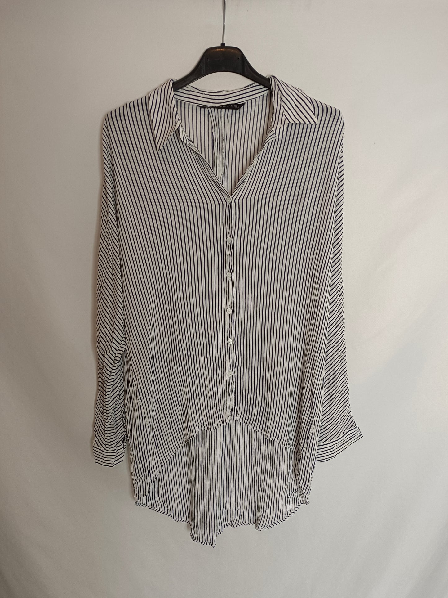 ZARA Flowy striped blouse Tl
