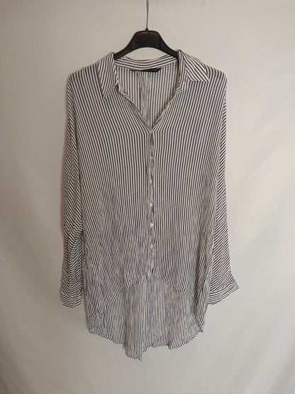ZARA Flowy striped blouse Tl