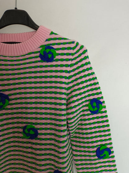 UTERQÜE. Jersey rosa y verde T.s