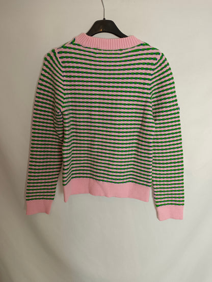 UTERQÜE. Jersey rosa y verde T.s