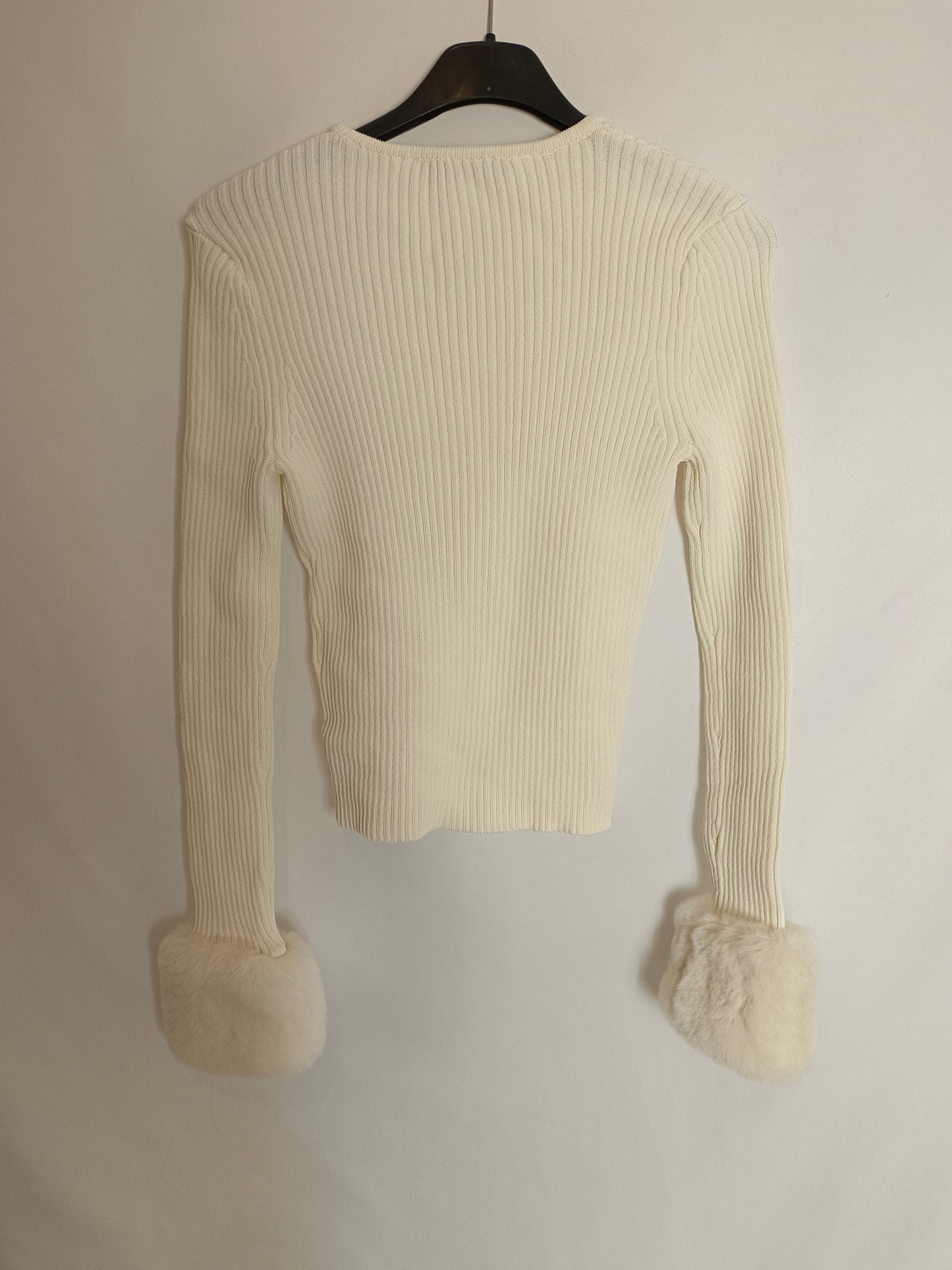 ZARA. Jersey beige canalé T.s