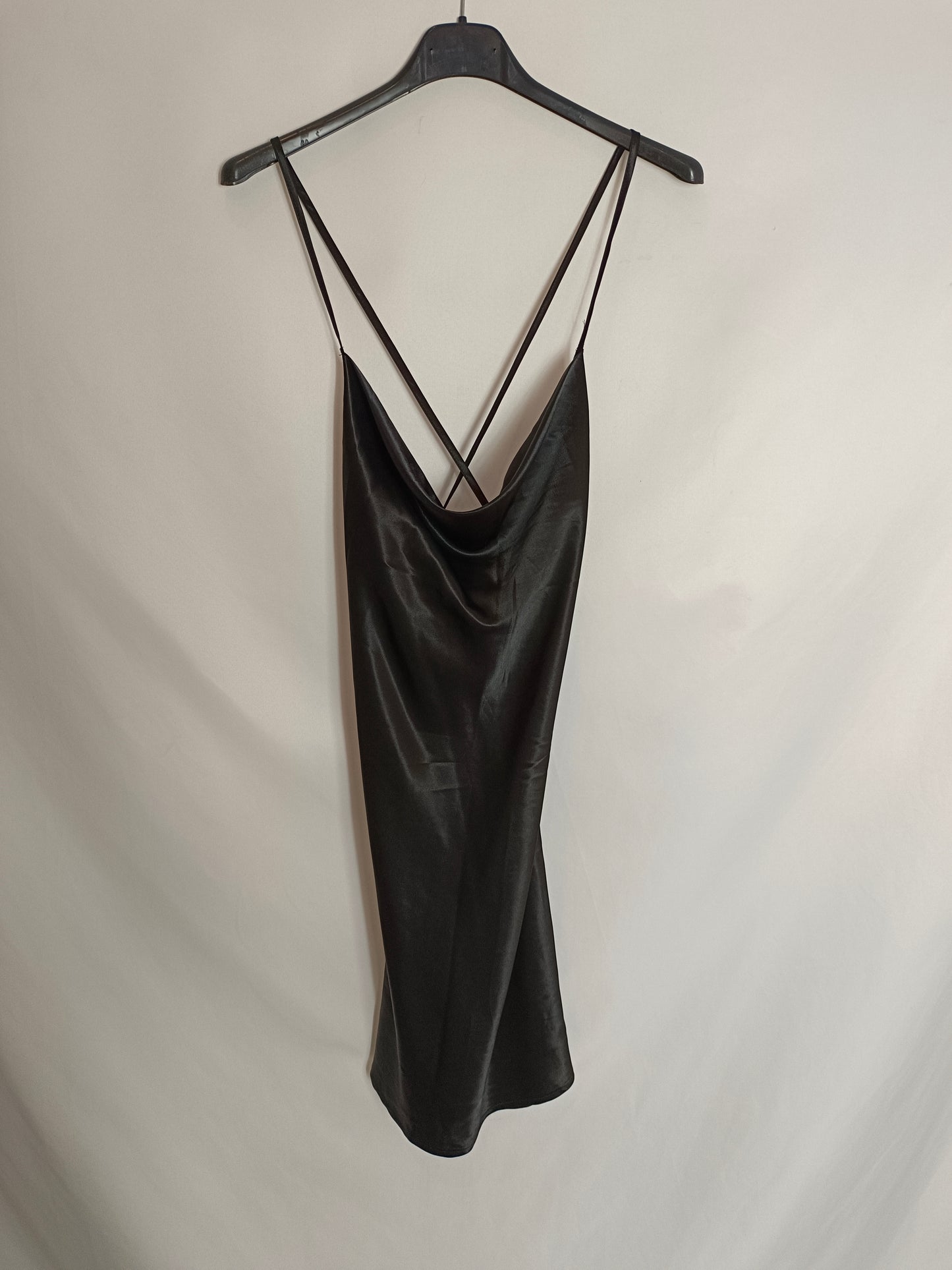 H&amp;M. Black satin dress size 38
