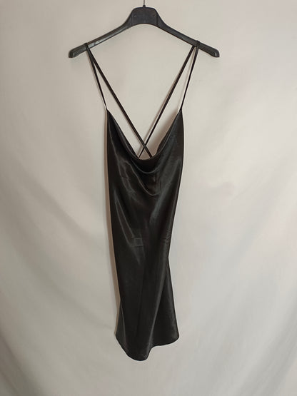 H&amp;M. Black satin dress size 38