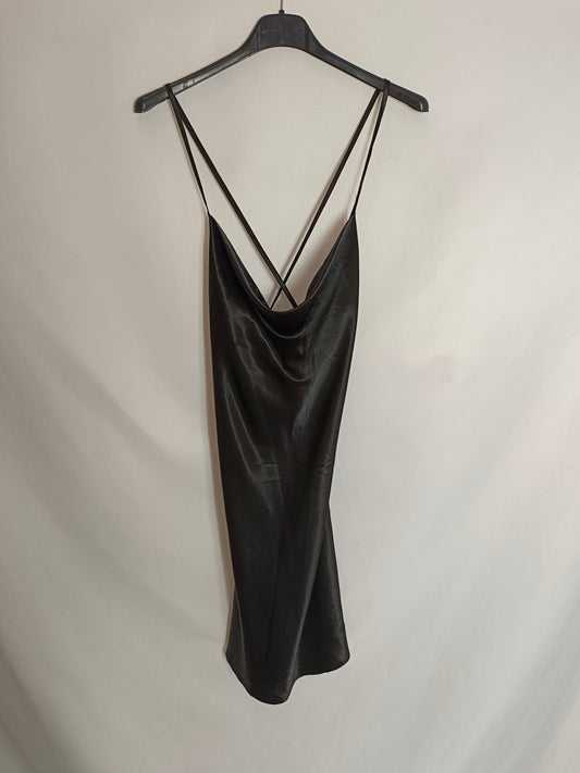H&amp;M. Black satin dress size 38