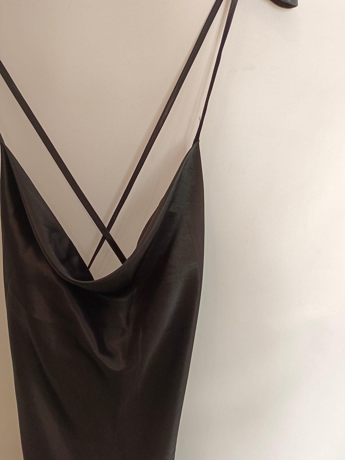 H&amp;M. Black satin dress size 38