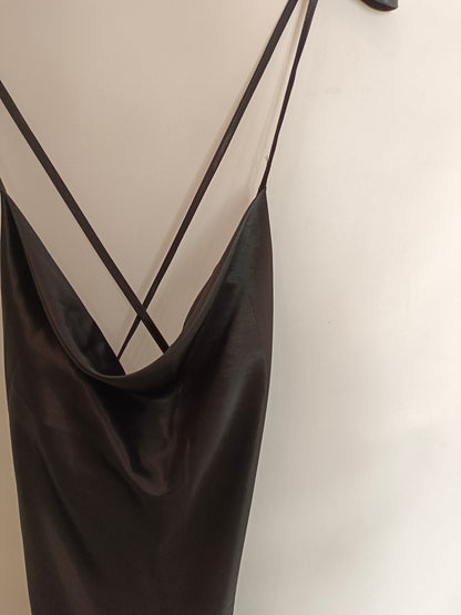 H&amp;M. Black satin dress size 38
