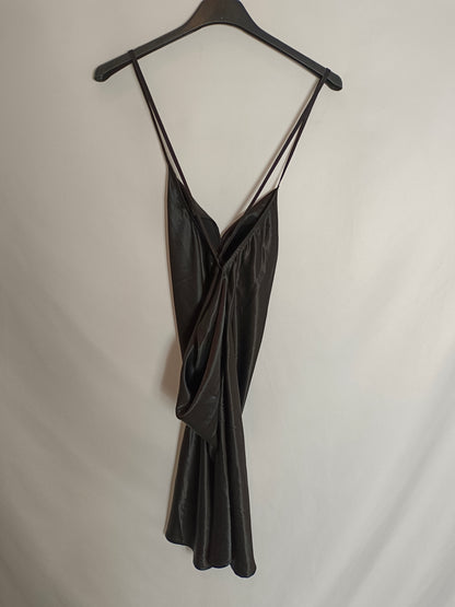 H&amp;M. Black satin dress size 38