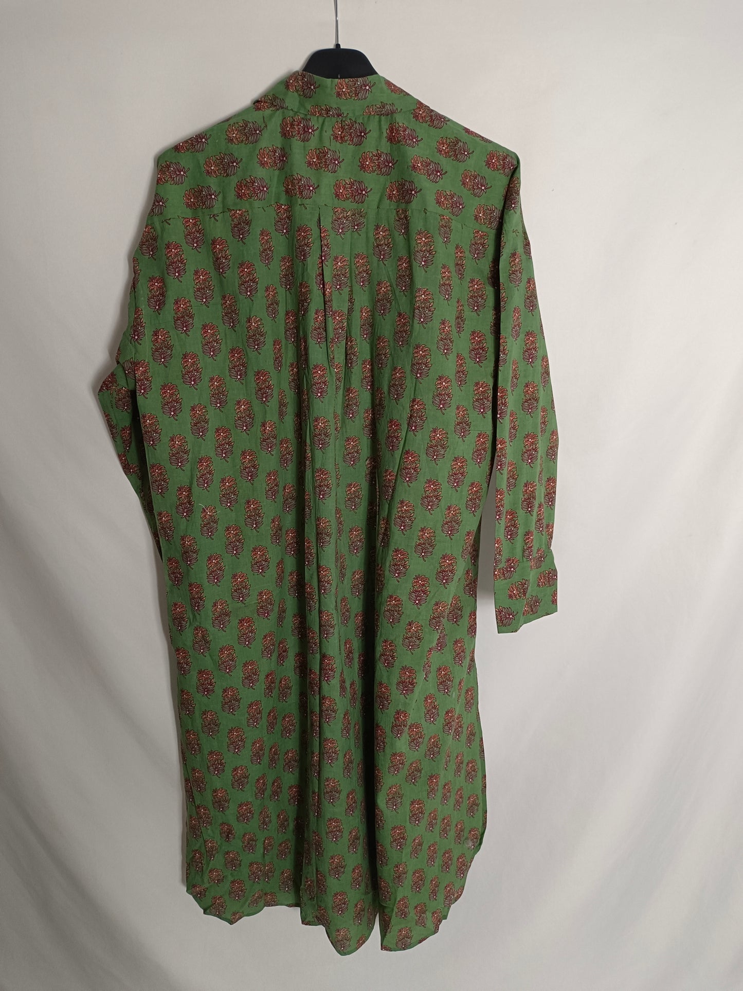 BUGANVILIA. Vestido camisero verde T.u(2XL)