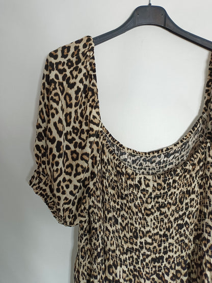 H&M. Vestido print nido abeja T.xxl