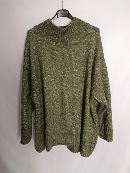 H&amp;M. Heathered green sweater S.2xl