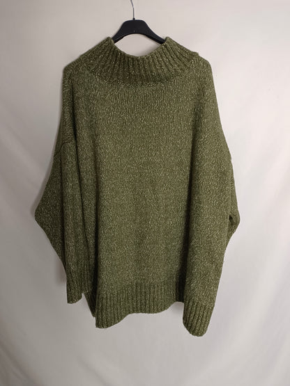 H&M. jersey verde jaspeado T.2xl