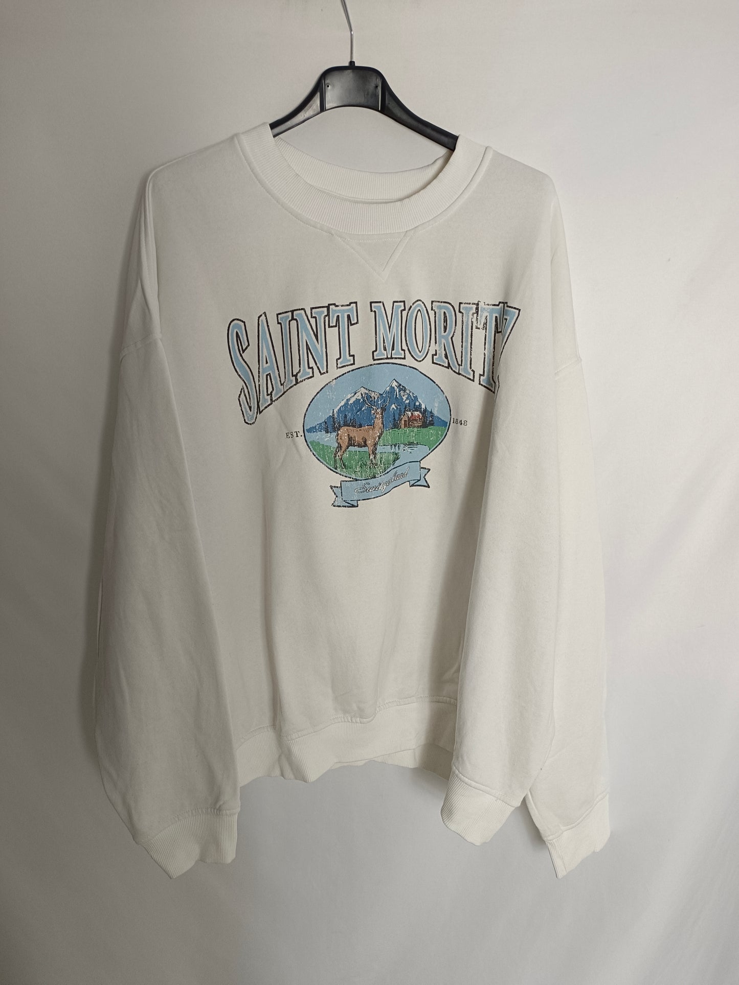 H&M. Sudadera blanca "Saint Moritz" T.4xl