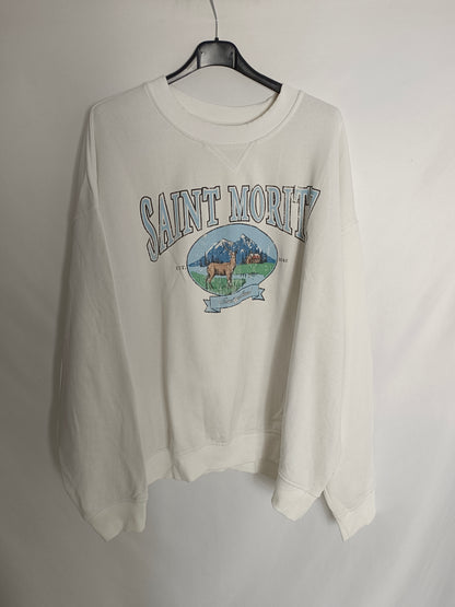 H&M. Sudadera blanca "Saint Moritz" T.4xl