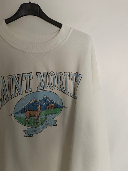 H&M. Sudadera blanca "Saint Moritz" T.4xl