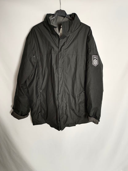 DECATHLON. Black waterproof coat, size 2XL